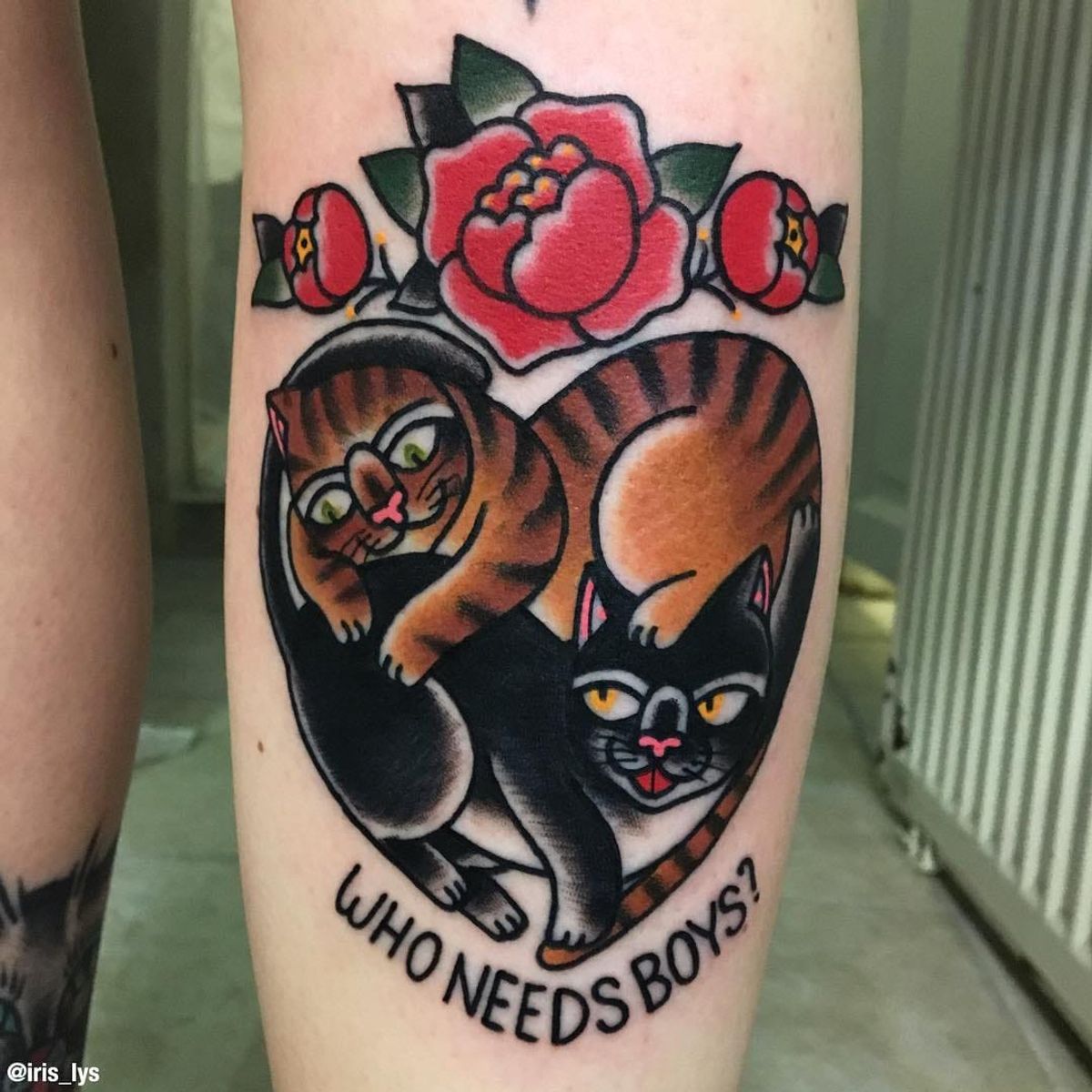 Tattoo uploaded by Tattoodo • Rose and cat tattoo by Iris Lys IrisLys