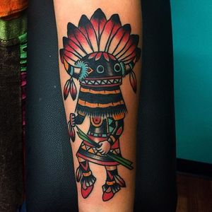 Kachina Tattoo by Mikey Sarratt #kachinadoll #kachina #nativeamerican #nativeamericanart #nativeamericandoll #americanindian #MikeySarratt