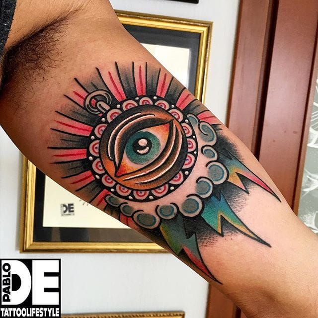 Traditional Eye Storm by Cionka at Bold Will Hold Florence Italy  rtattoos