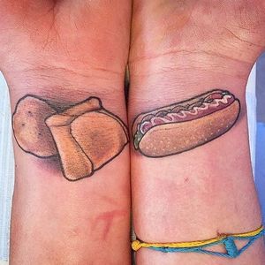 Hot dog! (via IG—imperialtattoo) #hotdog #hotdogs #hotdogtattoo
