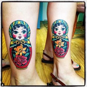 The Matryoshka russian doll comes in different sizes that when put together form one #siblingtattoo #brother #sister #matryoshka #matchingtattoos