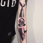 Submariner sleeve tattoo by Denis Marakhin #maradentattoo #black #blackwork #blackandgrey #oddtattoo #submariner #fish #denismarakhin #maraden