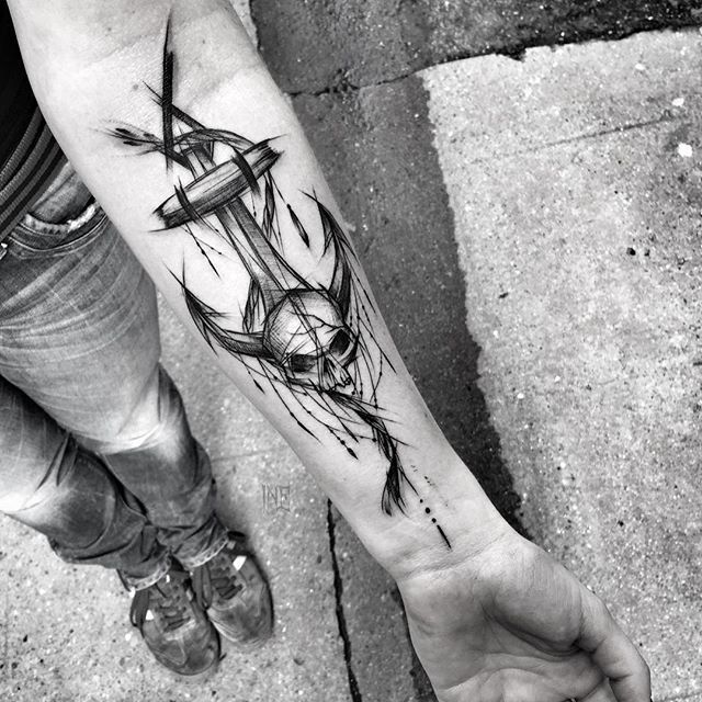 36 Likes 2 Comments  Leevke Helbig neptunesmaid on Instagram  anchorskull anchortattoo skullt  Sleeve tattoos Pirate skull tattoos  Skull tattoo design