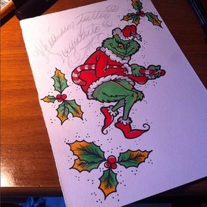 Ilustração de Luca Dionisi #LucaDionisi #grinch #grinchtattoo #christmas #xmas #natal