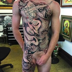 Cobra front piece tattoo by Matty D. Mooney. #mattydmooney #japanese #tattoo #cobra