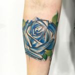 Blue rose sketch watercolor tattoo by Sandro Stagnitta. #sketch #watercolor #SandroStagnitta #flower #rose