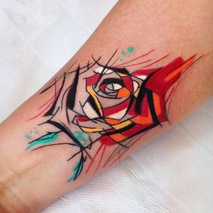 Rose Tattoo by Sebastian Barone #rose #rosetattoo #abstractrose #abstract #abstracttattoo #abstracttattoos #cubism #cubismtattoo #cubismtattoos #abstractcubism #SebastianBarone