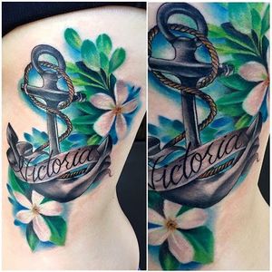 Color realism anchor and jasmine flowers by Aly Mayne. #realism #colorrealism #anchor #banner #flower #jasmine #jasmineflower #AlyMayne