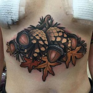Acorn tattoo by Heath Clifford. #autumn #acorn #nut #fall #oak #HeathClifford