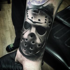 Jason Voorhees Tattoo by Mike Soria #JasonVoorhees #FridayThe13th #horror #13 #moviecharacter #mask #MikeSoria