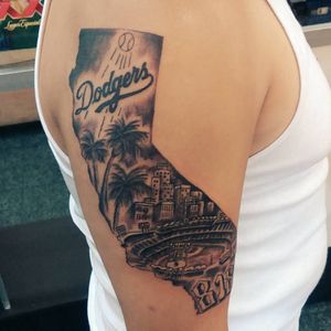 LA Dodgers baseball realism tattoo by Casey - Manteca, CA  Baseball tattoos,  Tattoos for women, Lion tattoo sleeves