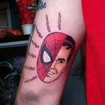 Superhero tattoo by Zac Kinder. #Spiderman #marvel #comic #superhero #movie #film