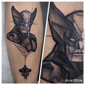 Batman tattoo by Olivier Poinsignon #batman #spiderman #OlivierPoinsignon #lowpoly