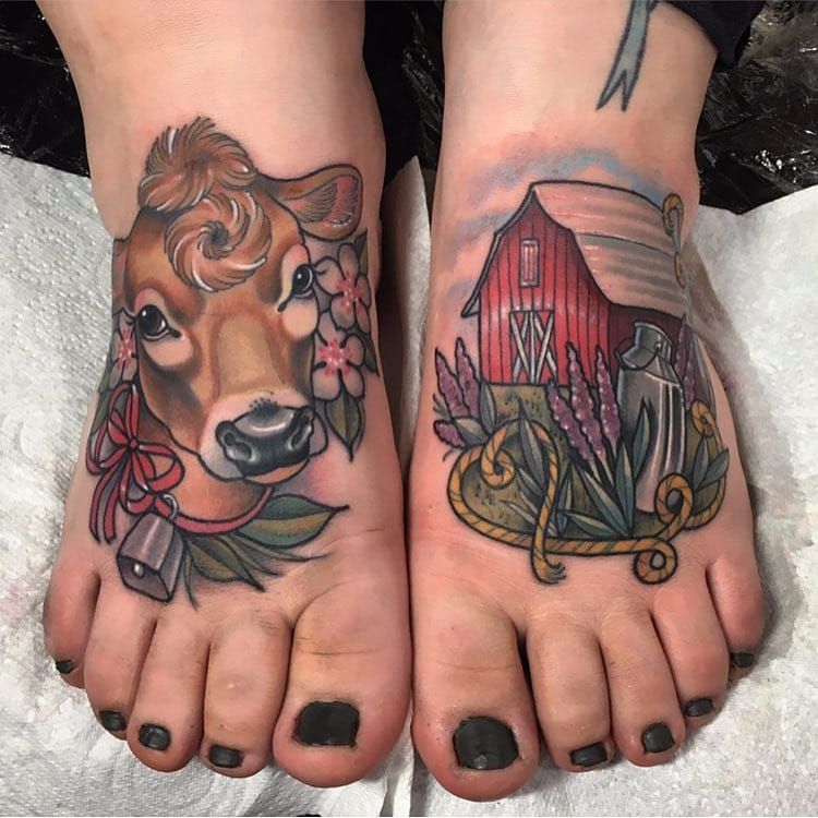 Highland cow tattoo  Highland cow tattoo Western tattoos Cow tattoo