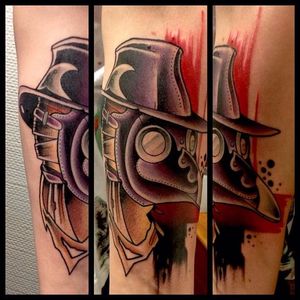 Neo Traditional Plague Doctor Tattoo by Fabbe Persegani #PlagueDoctor #PlagueDoctorTattoos #NeoTraditional #NeoTraditionalPlagueDoctor #FabbePersegani