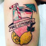 When Life Gives You Lemonade Tattoos (via IG—lamoglietatuata) #Lemonade #Lemons #Summer