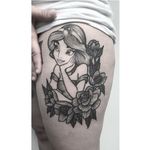 Jasmine tattoo by Poppy Segger. #PoppySegger #disney #pointillism #dotwork #poppysmallhands #disneyprincess #aladdin #jasmine