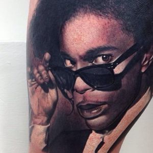 Prince tattoo by Emma Kierzek #Prince #EmmaKierzek #blackandgrey