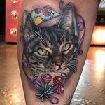 Pet Portrait by Megan Massacre #meganmassacre #color #realism #realistic #petportrait #cat #kitty #lollipops #ribbon #bow #mouse #animal #nature #candy #toy #tattoooftheday