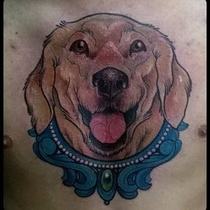 Neo traditional labrador tattoo by Julian Gomez. #neotraditional #dog #labrador #JulianGomez