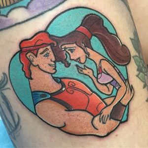 Hercules and Meg by Shell Valentine (via IG-shell_valentine_tattoos) #disney #gods #hercules #disney #ShellValentine