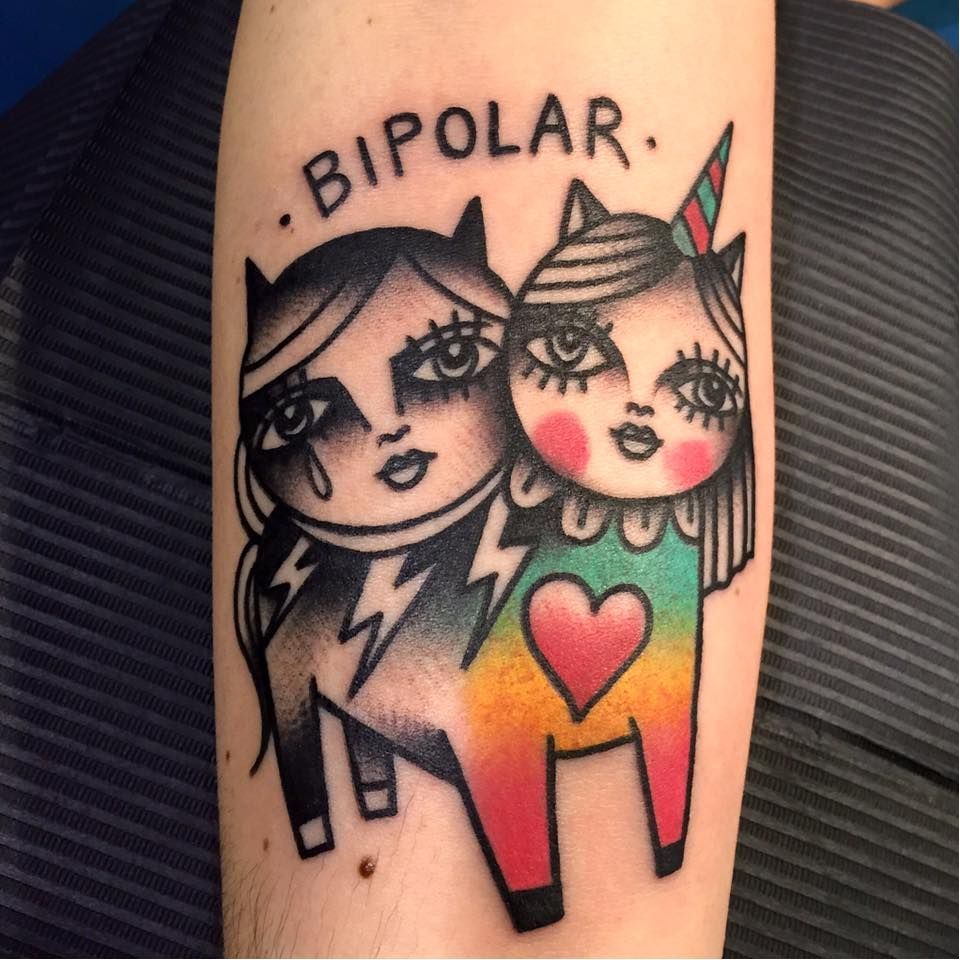 Ode to classic horror and my bipolar type 1 disorder Done by Seth Goodkind   True Love Tattoo  Art in Seattle WA 1110 recommend  rtattoos
