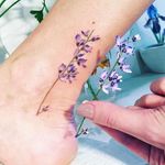 Small Purple Flower by Rit Kit (via IG-rit.kit.tattoo) #flowers #flora #color #nature