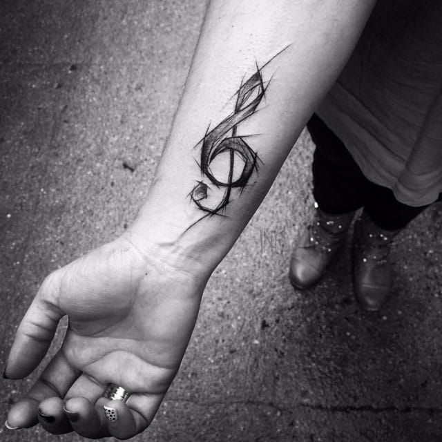 Music Heart Tattoo On Foot  Tattoo Designs Tattoo Pictures