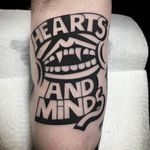 "Hearts and Minds" Mouth Tattoo by Luxiano #Luxianostreetclassic #Streetstyle #Black #Blackwork #lettering #Luxiano