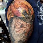 Sick #dumbledore tattoo by @sarahmillertattoo