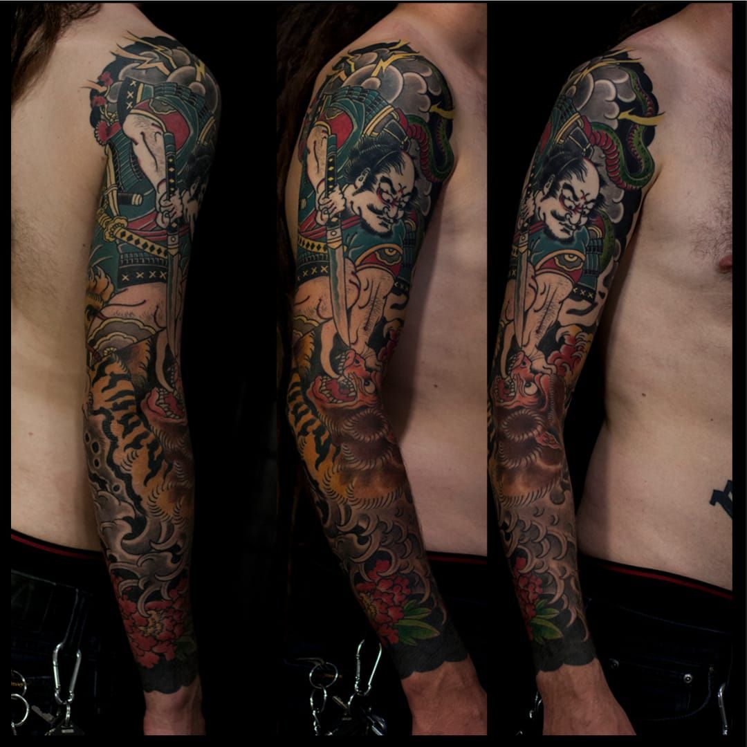 Tattoo uploaded by Ross Howerton • Ino Hayata killing the Nue by Jarno  Kantanen (IG—jarnokantanen). #Irezumi #Japanese #JarnoKantanen #Nue  #traditional • Tattoodo