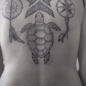 Turtle tattoo by Maria Velik #MariaVelik #illustrative #linework #turtle