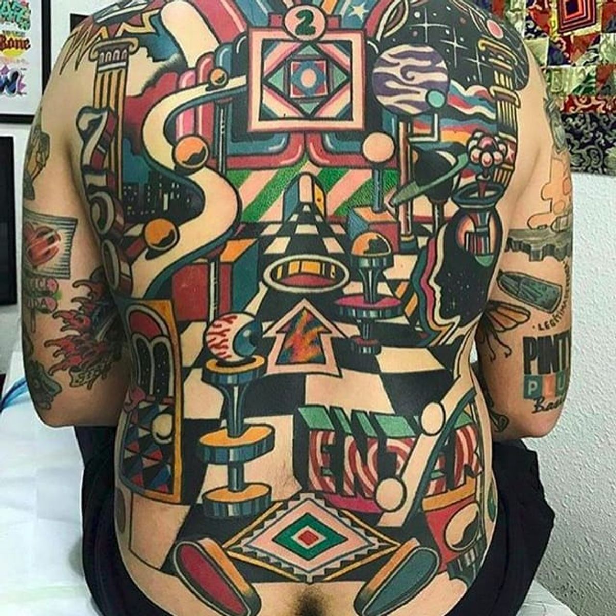 Tattoo uploaded by Servo Jefferson • Pinball back piece by Jesus Cuesta (via IG pinballink) 