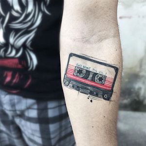Awesome Mix Tattoo by Felipe Mello #awesomemix #guardiansofthegalaxy #watercolor #sketch #watercolorsketch #watercolorartist #brazilianartist #FelipeMello