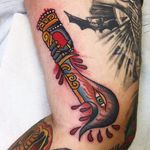 Sword Tattoo by Robert Ryan #sword #indian #indianart #sacredart #traditional #traditionalindian #oldschool #RobertRyan