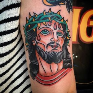 Jesus Tattoo by Christopher Ayalin #jesus #traditional #oldschool #traditionalartist #ChristopherAyalin