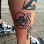 Handpoke rose tattoo by Mike Love #MikeLove #handpoke #rose #inkluded