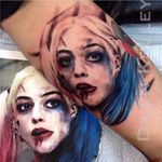 Suicide Squad tattoo by Dawn Kelley. #suicidesquad #dc #popculture #comics #film #movie #colorrealism #harleyquinn