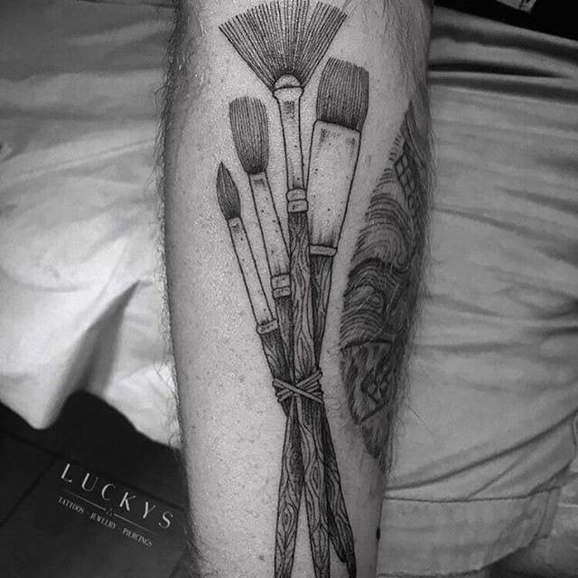 Handpoked paintbrush tattoo by zzizziboy  Tattoogridnet