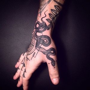Snake Tattoo by Mirko Sata #snake #blackink #whiteink #MirkoSata