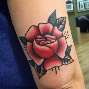 Rose tattoo by Øriøl Last Minute #ØriølLastMinute #rose #traditional (Photo: Instagram)