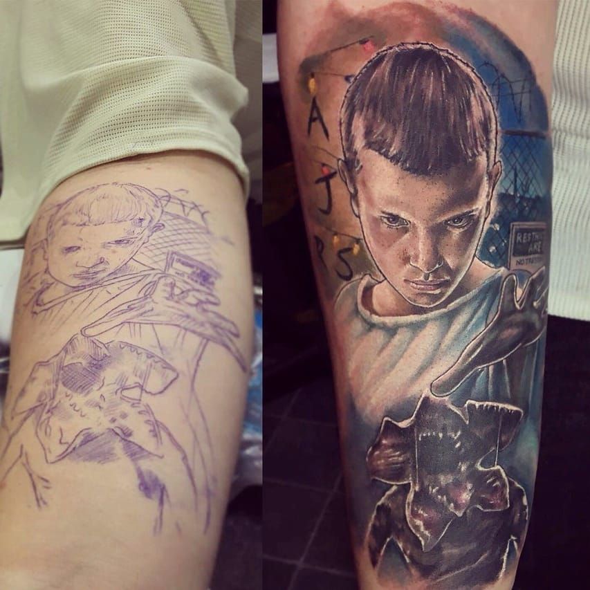 Tattoo uploaded by Rebecca  Stanger Things Eleven tattoo by Torie Wartooth  TorieWartooth eleven StrangerThings  Tattoodo