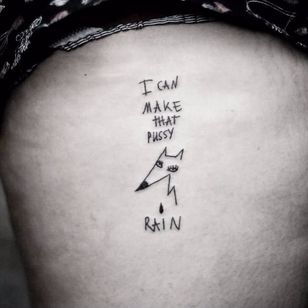 Fun tattoo by Bianka Szlachta #BiankaSzlachta #ignorantstyle #folk #naive #linework #minimalistic #rain #nsfw