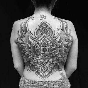 Beautiful #backpiece with a Garuda batik motive from Java #Indonesiantattoos #AdeItameda