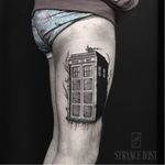 Doctor Who tattoo by Strange Dust #StrangeDust #blackwork #DoctorWho #tardis