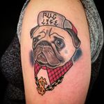 Pug Life Tattoo by @ayako666 #PugLife #PugTattoo #Dog #Ayako