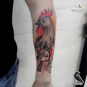 Rooster tattoo by Matteo Cascetti. #MatteoCascetti #sketch #contemporarytattooart #avantgarde #rooster