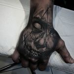 Creepy black and grey hand tattoo by Insamnia. #blackandgrey #realism #Insamnia #creepy #horror