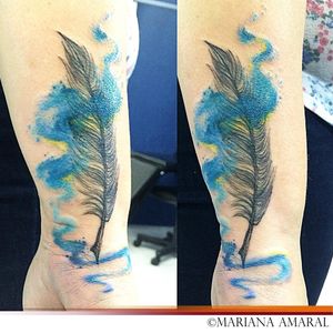 #pena #feather #MarianaAmaral #MarianaAmaralTattoo #aquarela #watercolor #TatudoresDoBrasil #Tatuadora #brasil
