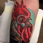 Rooster Tattoo by Piotr Gie #NeoTraditional #NeoTraditionalArtist #NeoTraditionalTattoos #ModernTattoos #BoldTattoos #PiotrGie
